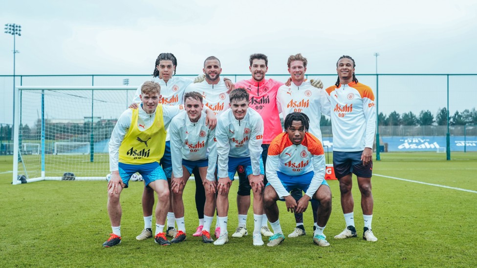 WINNERS : A team photo for the victors at the end of the game