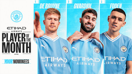 Etihad Player of the Month: April nominees revealed