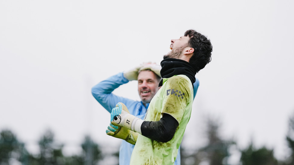DISBELIEF  : James Trafford celebrates! 
