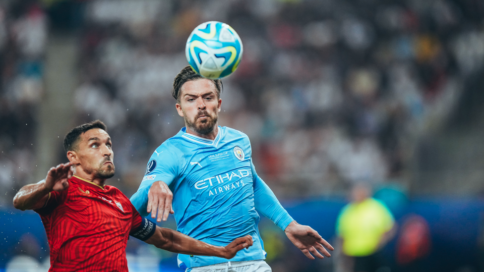 ACTION MAN: Jack Grealish powers forward