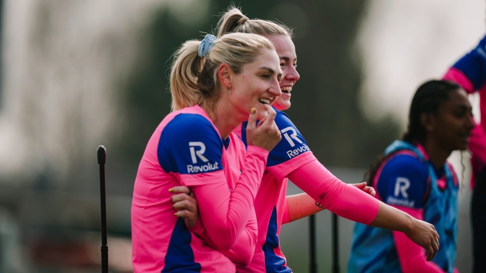 In the pink : Laura Coombs and Lauren Hemp