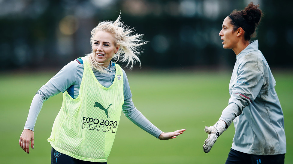 'KEEPING POSITIVE : All smiles from defence to attack