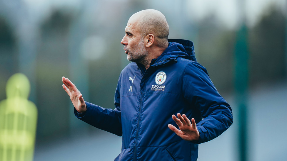 THE BOSS: Pep gets a point across