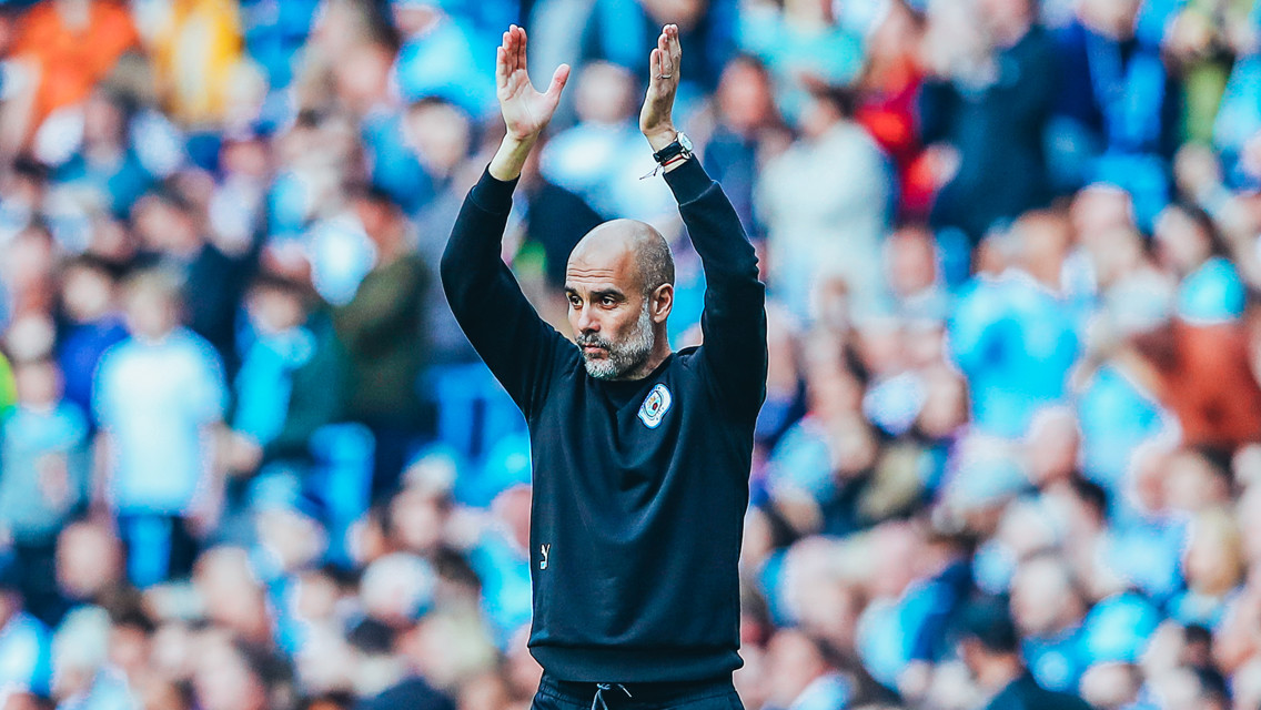 APPLAUD: The boss enjoying his side's display.