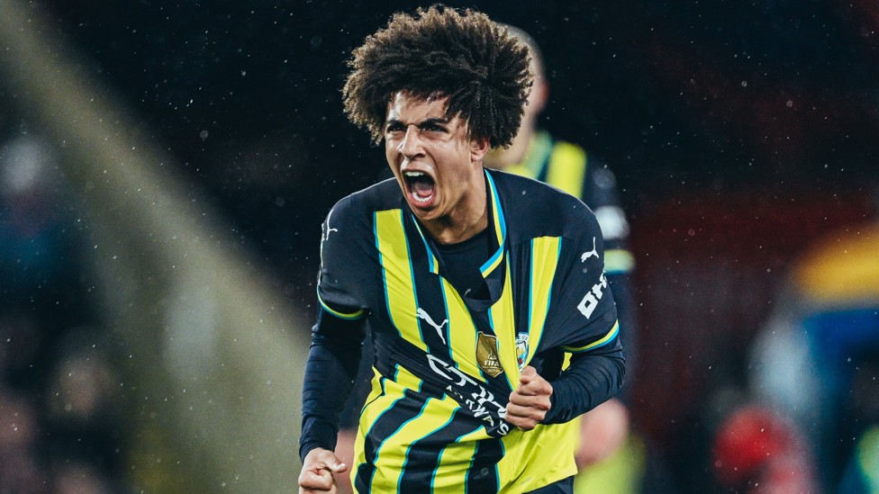 ANOTHER ONE : Rico Lewis celebrates another goal against Crystal Palace. 