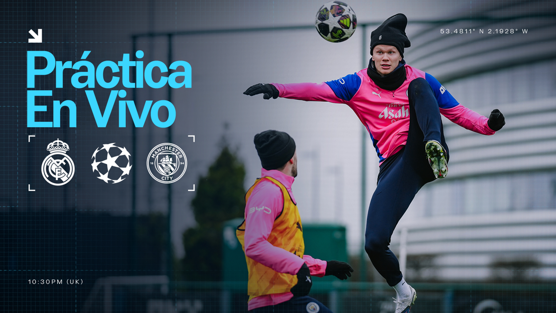Football training session featuring players from Manchester City, including teamwork and soccer drills.