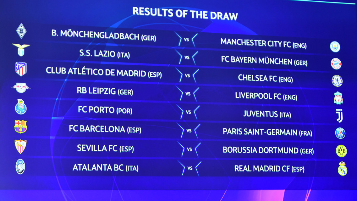 ยืนยันวันแข่งแชมป์เปี้ยนส์ลีกรอบ 16 ทีมสุดท้าย 