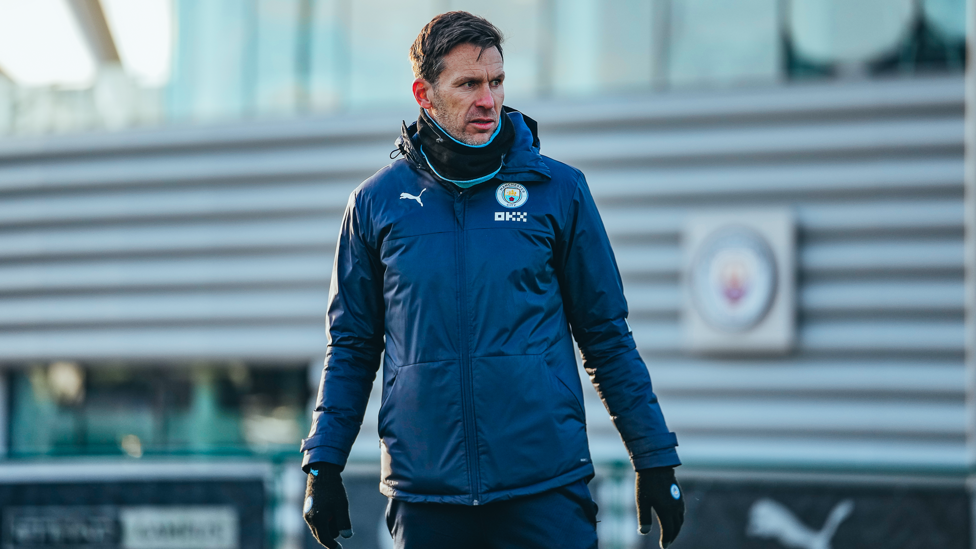 GAFFER : Gareth Taylor inspects the session