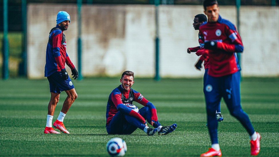 MESMERIC AYMERIC: A grin from our centre-back!