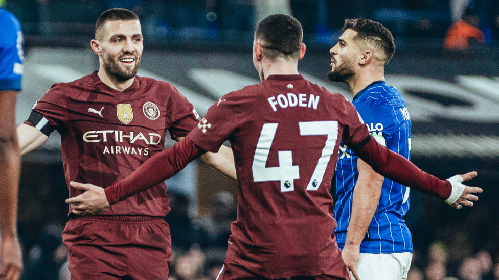 DOUBLE TROUBLE : Kovacic celebrates making it 2-0!