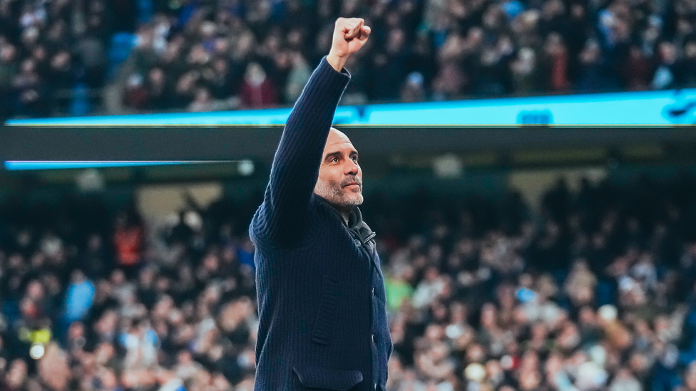 POSITIVE PEP : Pep Guardiola delighted with three points against Aston Villa.
