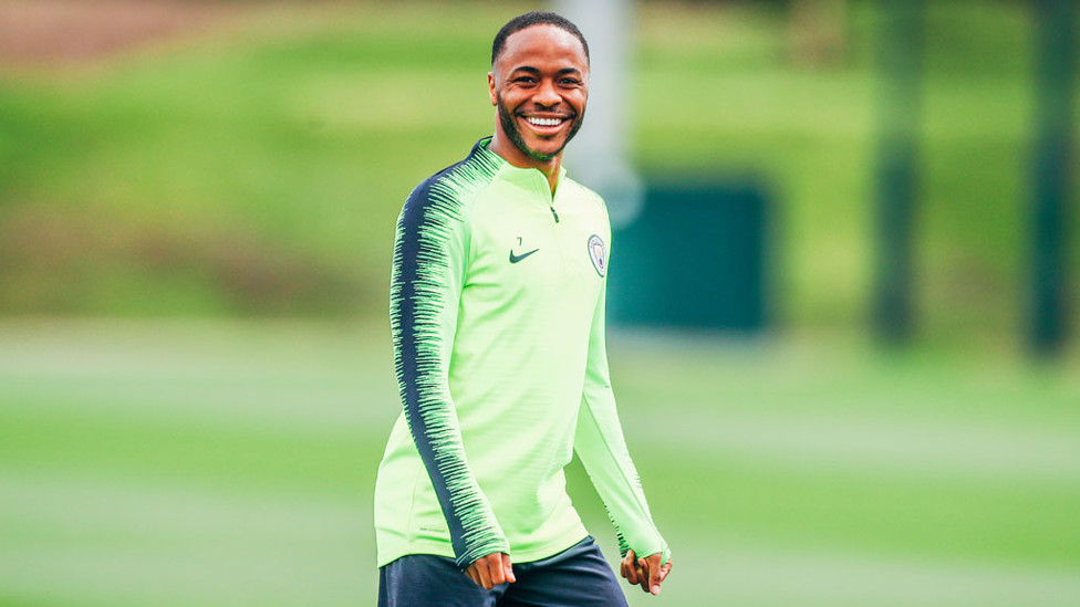 STERLING SMILE : A grinning Raheem Sterling