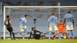 TAKE THAT: Ferran Torres rifles home his first Premier League goal for City