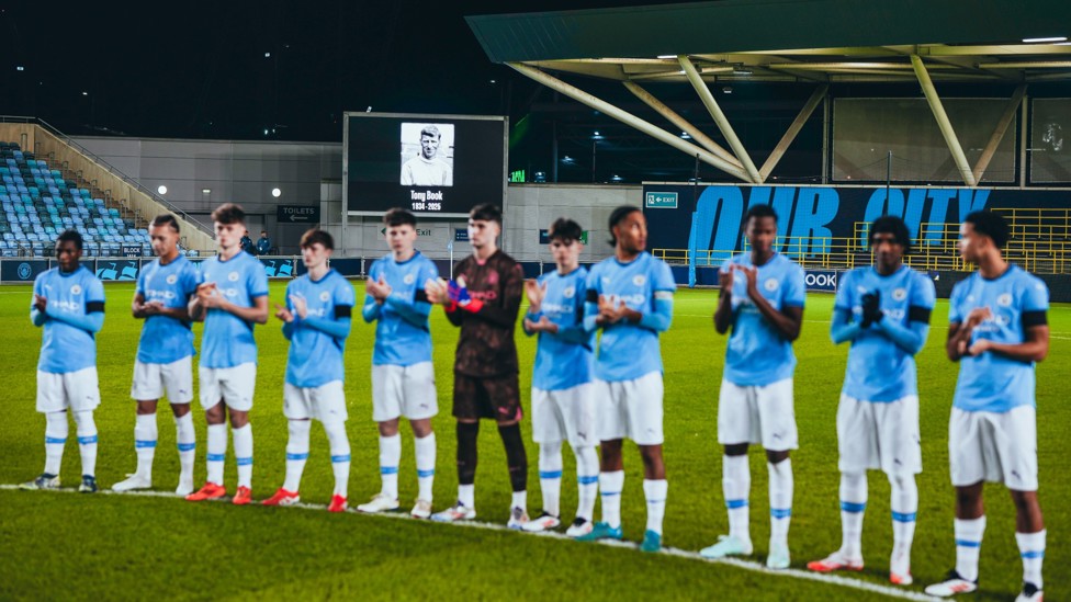 HONOURING A LEGEND : After the recent passing of former City captain and manager Tony Book, a minute's applause was held before kick-off.