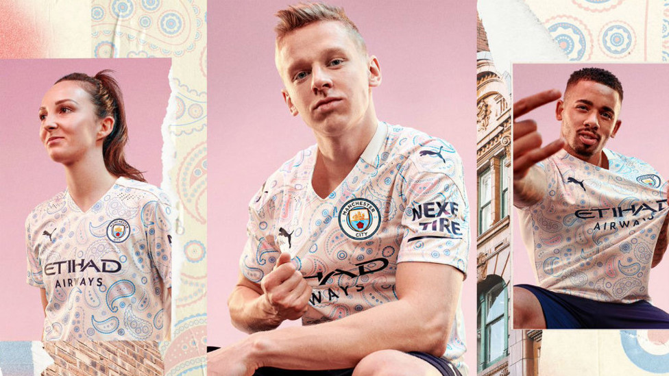 DRESSED TO IMPRESS: Caroline Weir, Oleks Zinchenko and Gabriel Jesus are already fans of our new third kit!