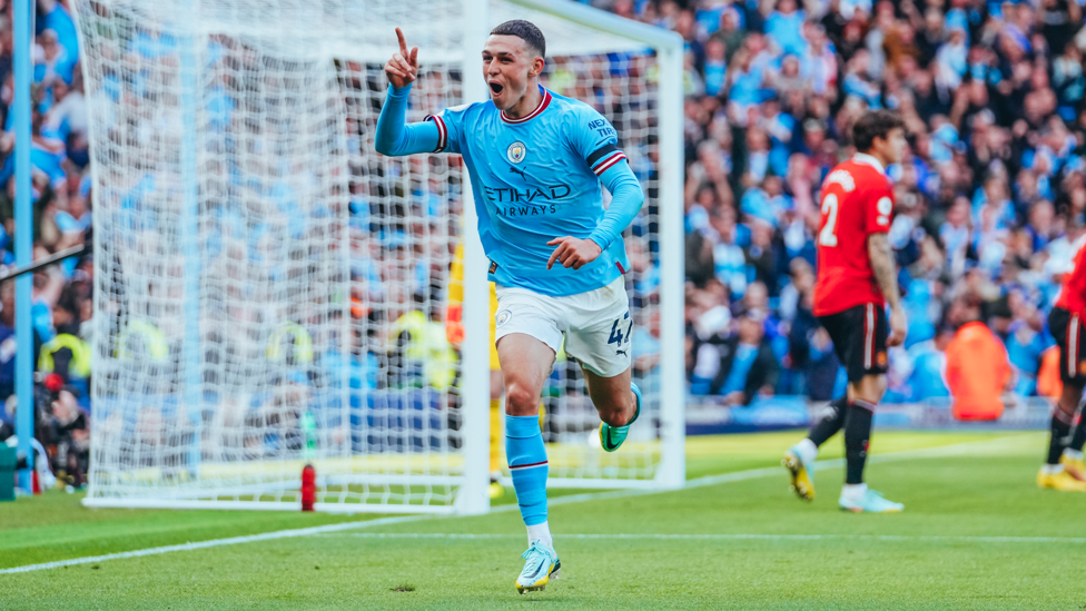 HATTRICK HERO   : Phil achieved every City fan’s dream by notching a hat-trick against Manchester United in October 2022. 