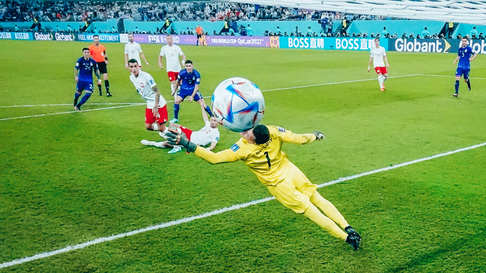 ON THE MARK: Julian Alvarez opened his World Cup account as Argentina overcame Poland 2-0 in their final group game