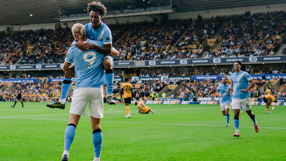 MAIN MAN : Haaland feels the love from Bobb.