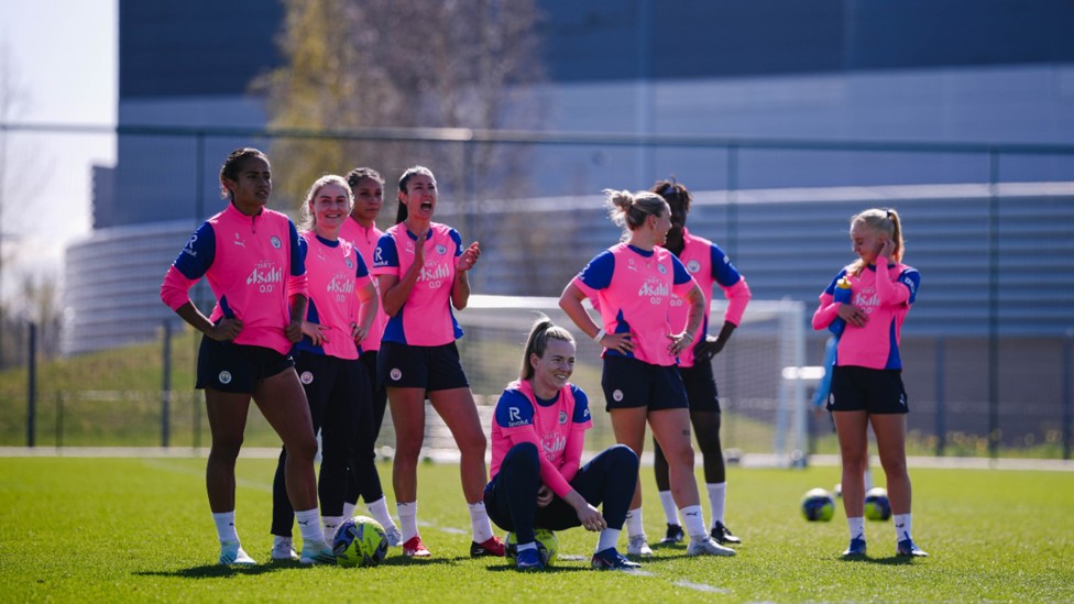 SQUAD GOALS: The players take a brief breather.