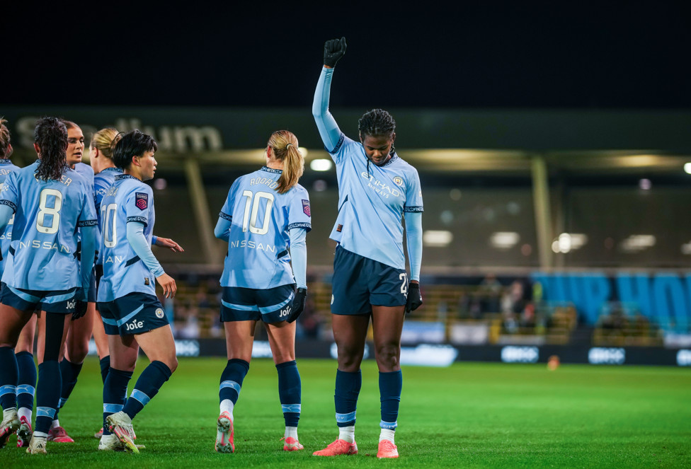 SYMBOLIC SUPPORT: A powerful statement from Bunny Shaw after her goal against Liverpool - February 2025