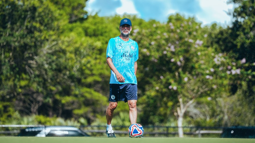 CAP IT OFF : Pep Guardiola gets ready for the tournament