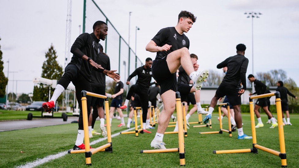 GETTING WARM : Ashton Muir leads the way. 