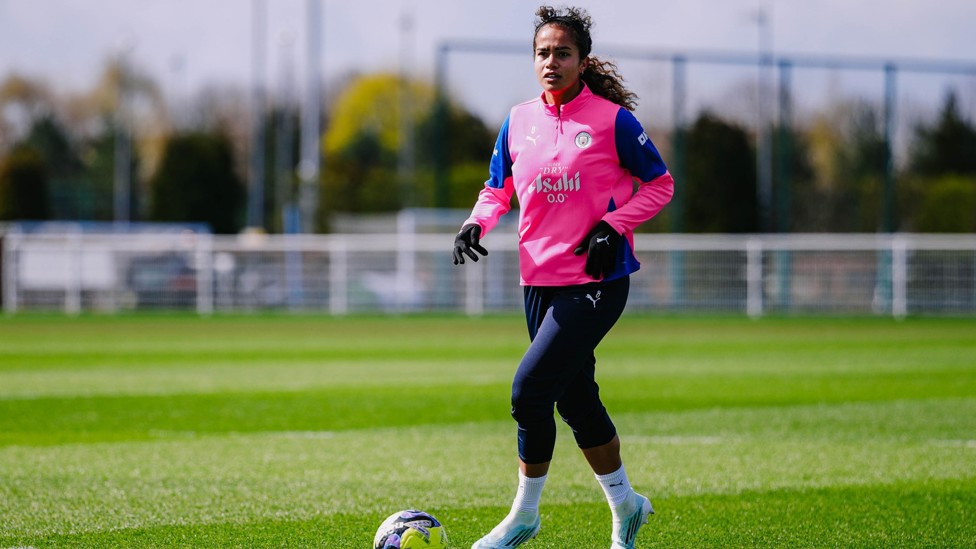 ON THE BALL : Mary Fowler in possession