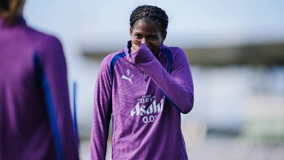 EURO VISION: Bunny Shaw shares in a light hearted moment.