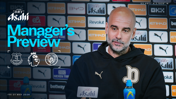 Blurred image of a manager with Asahi branding preparing for the Everton vs Manchester City match, Premier League, on May 1, 2026.