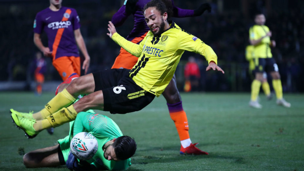 GETTING STUCK IN : Aro Muric puts himself where it hurts to clear the danger