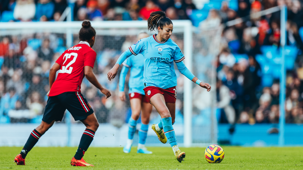 DERBY DAY : The Spaniard helped City to a 1-1 draw with Manchester United in front of a record 44,259 supporters at the Etihad Stadium in December 2022