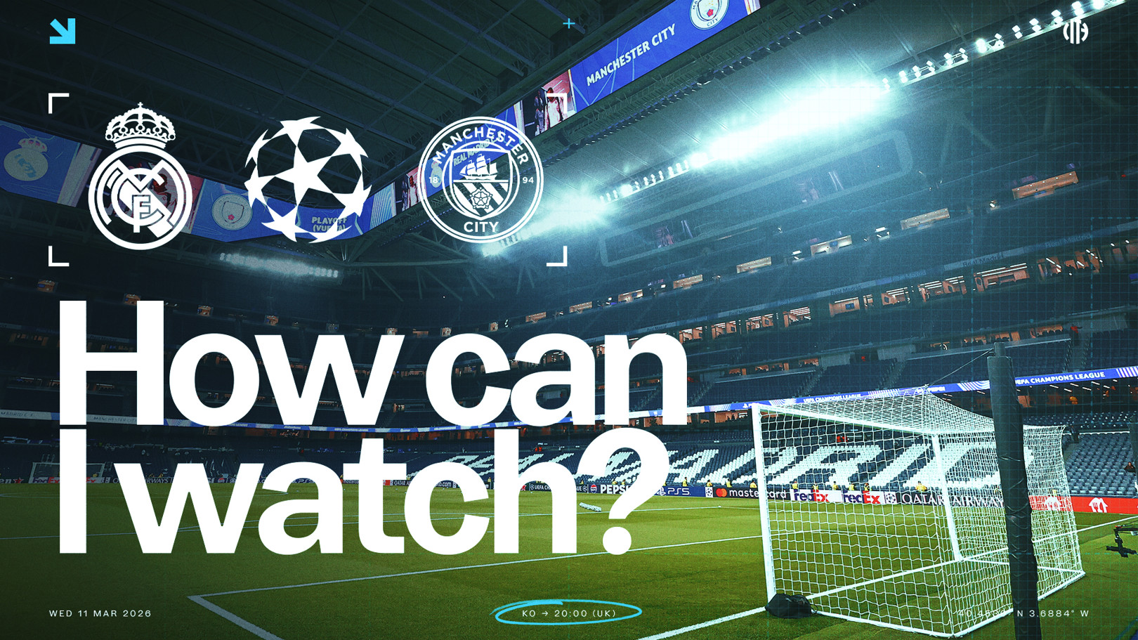 How can I watch Real Madrid v City on TV?