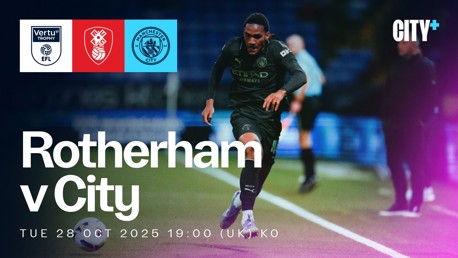 Watch City's EFL Trophy trip to Rotherham live on CITY+
