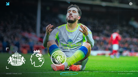 Promotional image for Sunderland A.F.C. vs Manchester City in the Premier League on January 1, 2026, featuring a Manchester City player sitting on the field.