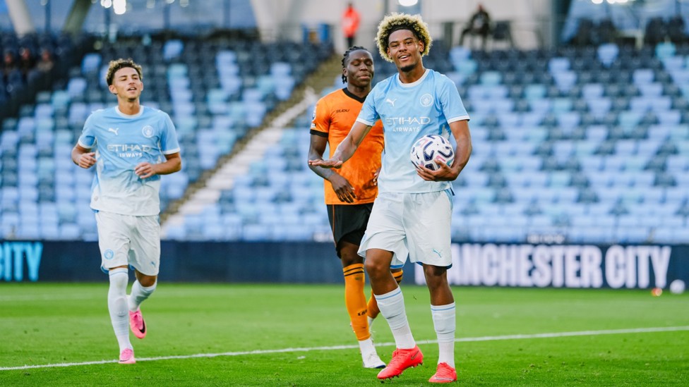 COOL AS YOU LIKE : Floyd Samba converts from the penalty spot.
