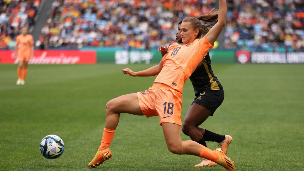 RELIABLE SUB : Kerstin Casparij, pictured playing against South Africa in the Round of 16, was utilised heavily as a substitute to help her nation hold out important wins throughout the tournament. 