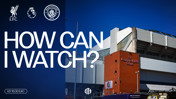 The image shows a promotion for watching a Premier League match between Liverpool and Manchester City on 11 Oct 2026, held at the Sir Kenny Dalglish Stand, with a kickoff at 16:30 UK time.
