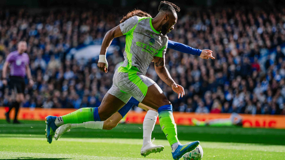 SPEEDY SEMENYO : Tries to get beyond Cucurella.