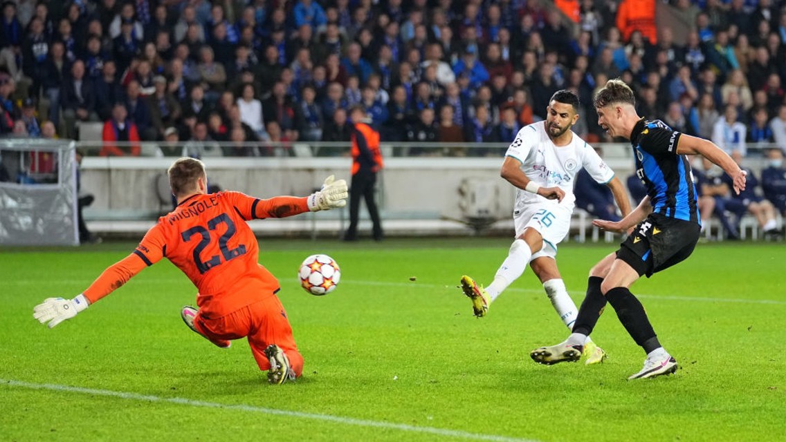 FIVE STAR: Mahrez rattles in City's fifth of the encounter.