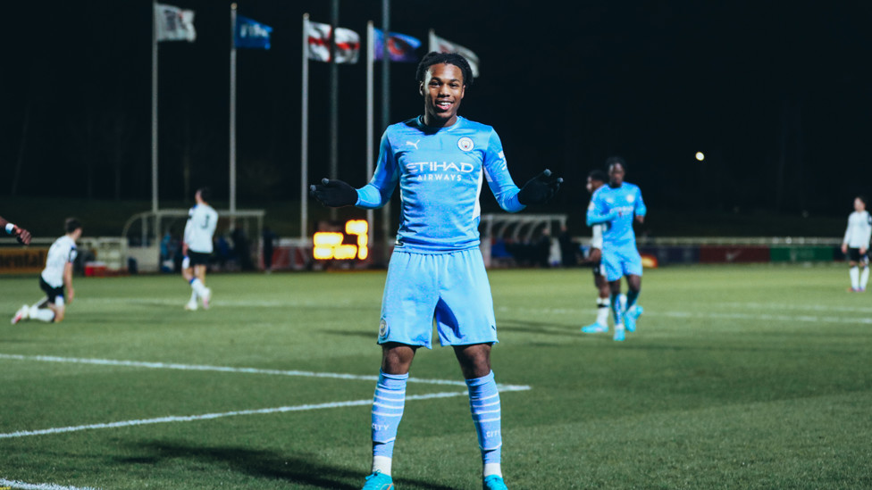 SUPERSUB: Micah Hamilton celebrates after finding the target