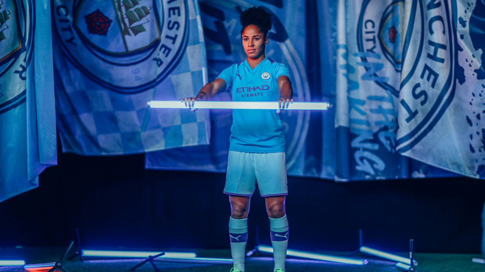 ALL LIT UP : Demi Stokes looks in the mood for the season opener