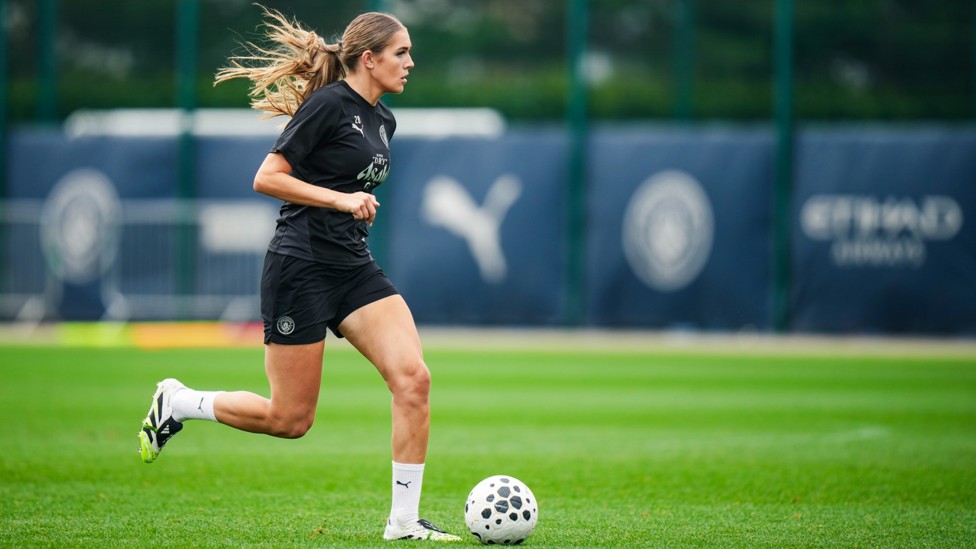WORKING HARD : Gracie Prior on the ball. 