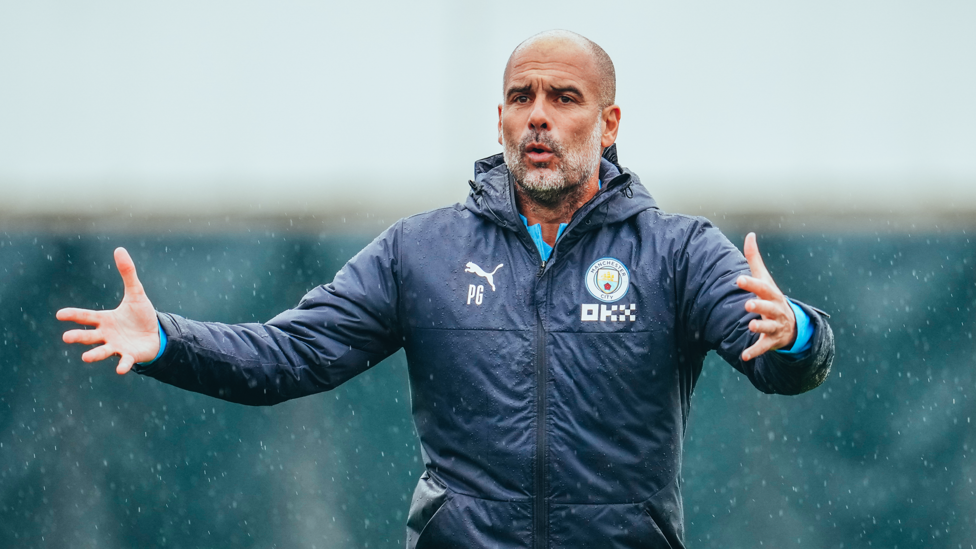 THE GAFFER : Pep passing on his knowledge