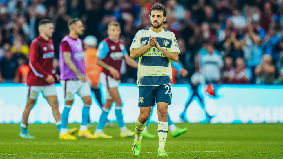 THANK YOU : Bernardo thanks the travelling fans for their immense support.