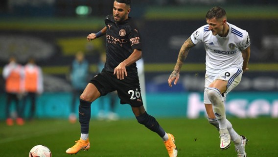 MAZY MAHREZ: The Algerian evades the attentions of Liam Cooper
