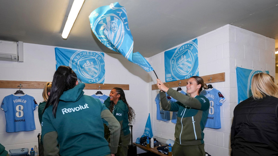 Flying the flag : Kerstin Casparij bringing the good pre-match vibes