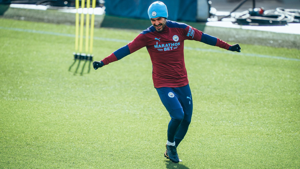 ILKAY GRINDOGAN: Our midfielder enjoying the session at the CFA!