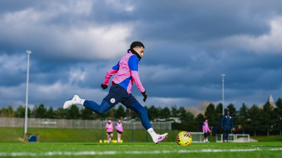 TAKE AIM : Rico Lewis with a long ball