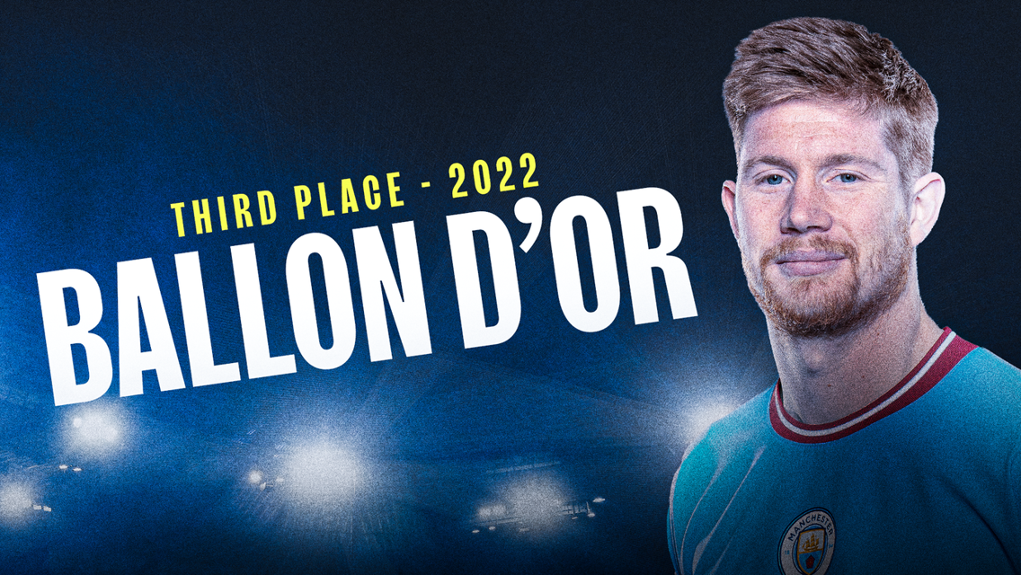 Kevin De Bruyne finaliza tercero en el Ballon d'Or 2022
