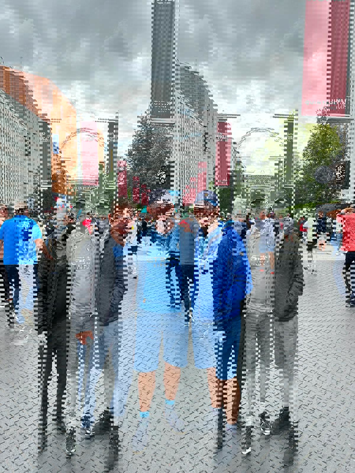  : Rob, his Dad Terry and Clive outside Wembley Stadium before City's Community Shield game in August.